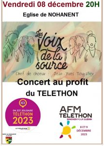 Concert au profit du Téléthon 2024 @ Eglise